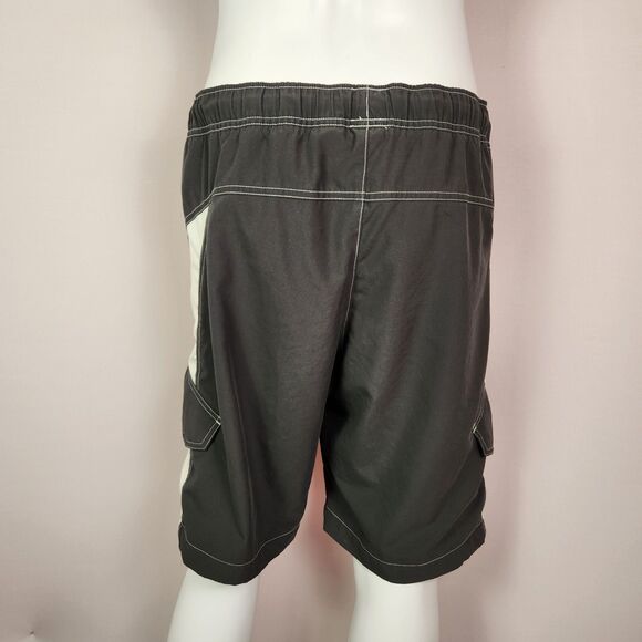 Nike Swim Trunks Men Size Medium Grey Pockets Drawstring - Picture 2 of 6